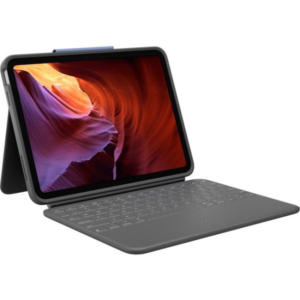 Logitech Rugged Folio Rugged Keyboard Cover Case (Folio) for 10.9  Apple, Logitech iPad (10th Generation) Tablet - Graphite Online now