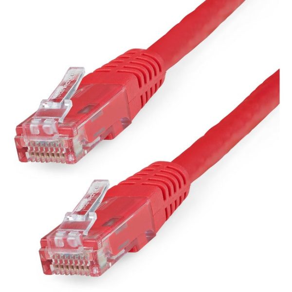 StarTech.com 25ft CAT6 Ethernet Cable - Red Molded Gigabit - 100W PoE UTP 650MHz - Category 6 Patch Cord UL Certified Wiring TIA Online Sale
